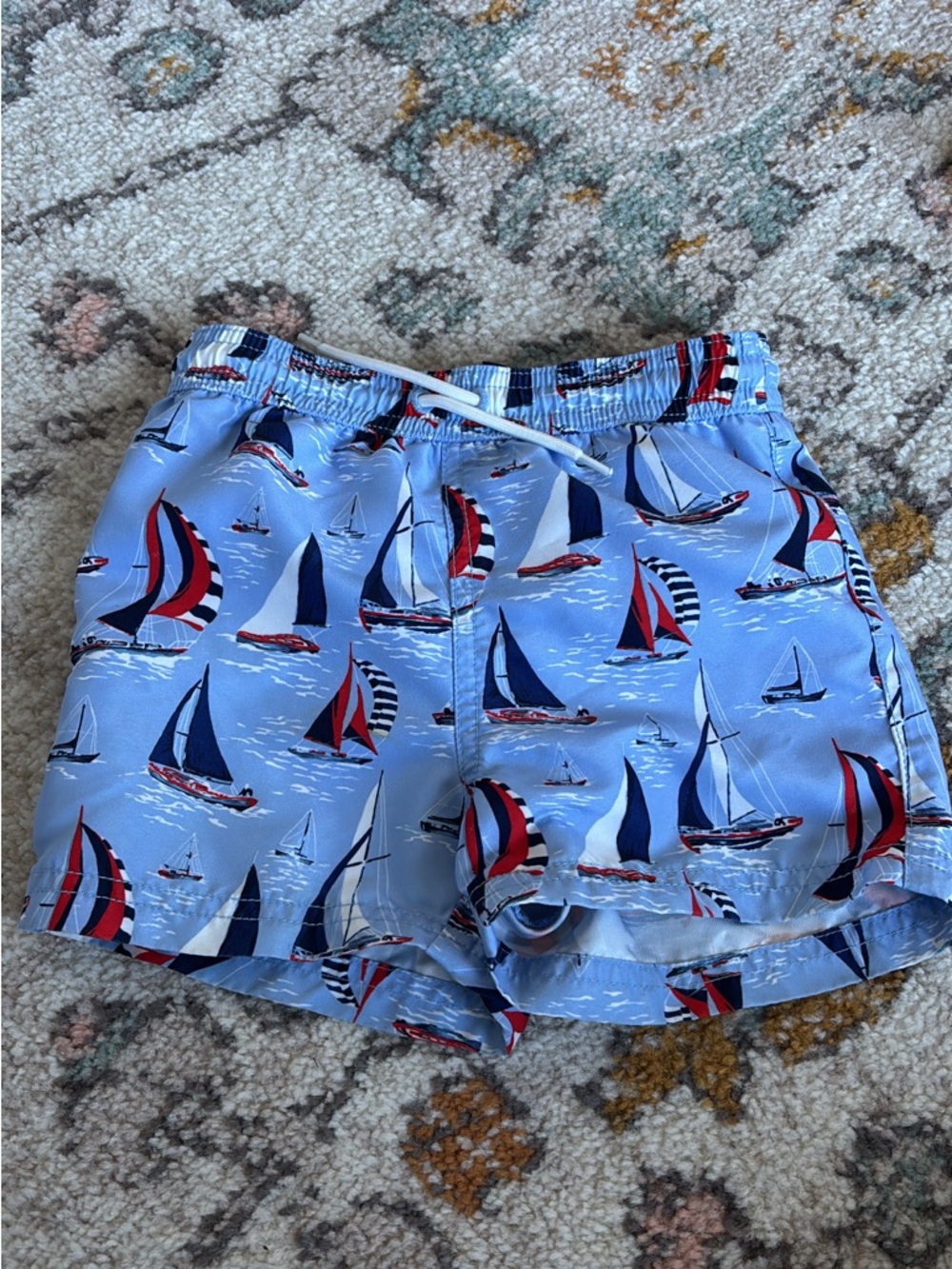 Janie & Jack Light Blue Sailboat Swim Shorts